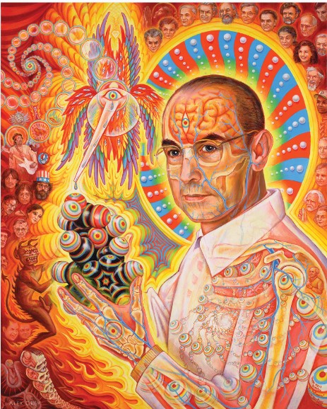 Alex Grey painting of Albert Hoffman - founder of LSD