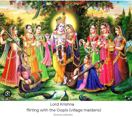 Krishna Flirting With The Gopis