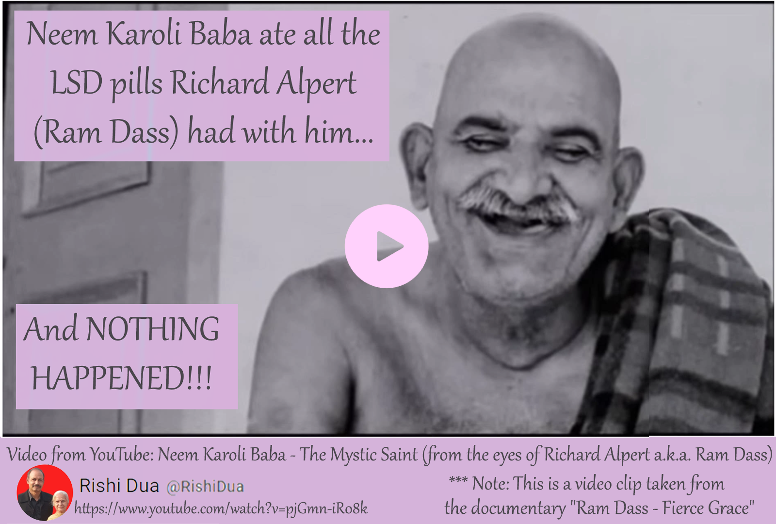 Ram Dass on Neem Karoli Baba eating LSD