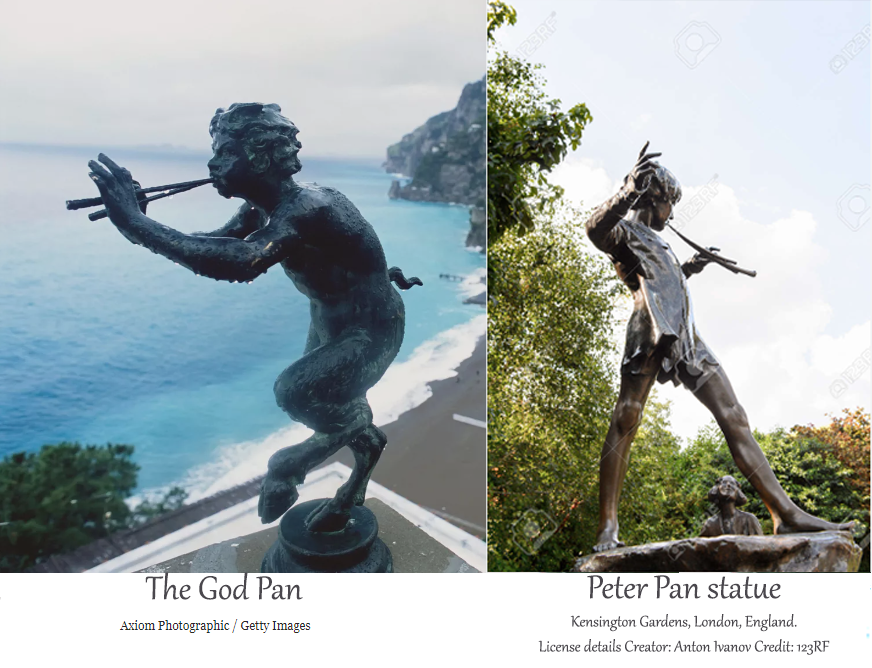 The God Pan alongside Peter Pan