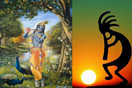 krishna-flute-playing and Kokopele